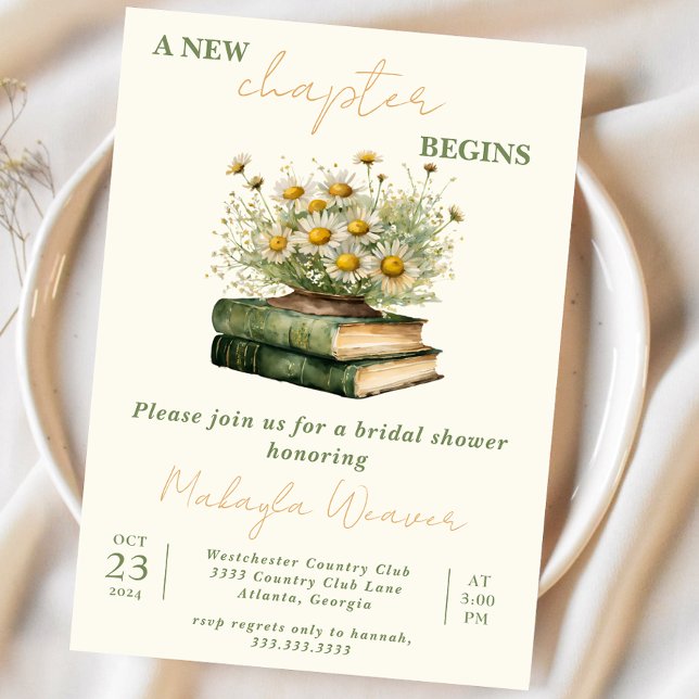 Invitation New Chapter Begins, Storybook Bridal Shower (Créateur téléchargé)