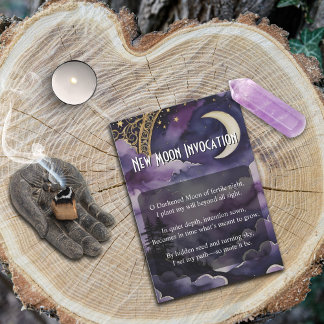 Invitation New Moon Invocation Pagan Prayer Pocket Card