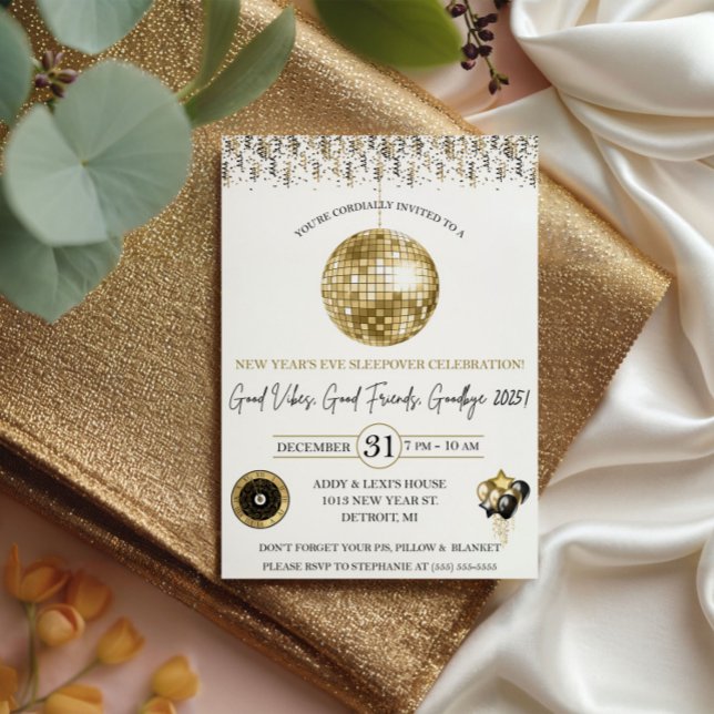 Invitation New Year's Eve, Kid's New Year's Eve Sleepover (Créateur téléchargé)