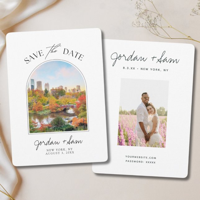 Invitation New York Central Park Mariage d'automne Enregistre (New York Central Park Wedding Save the Date
)