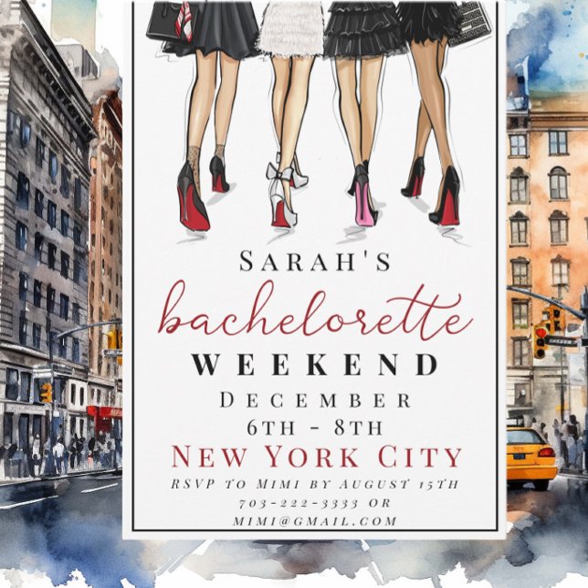 Invitation New York City Bachelorette Weekend Fashion Party (Créateur téléchargé)