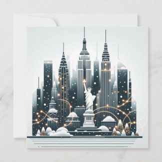 Invitation New York Holiday Elegance - Noël personnalisable