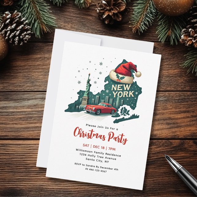 Invitation New York State Christmas (Personalize via the template, matching items available)