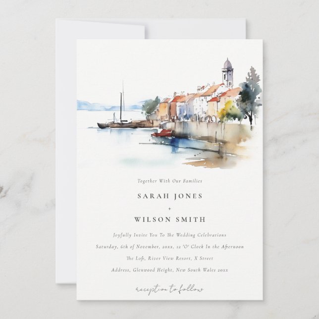 Invitation Newport Rhode Island Mariage des États-Unis (Devant)