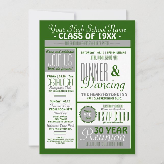 Invitation Newsletter Style Réunion du lycée (Devant)