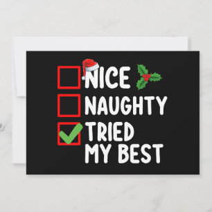 Invitation Nice Naughty Essaie Ma Meilleure Liste De Noël