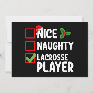 Invitation Nice Naughty Lacrosse Lecteur Liste de Noël