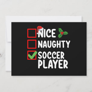 Invitation Nice Naughty Soccer Joueur Noël