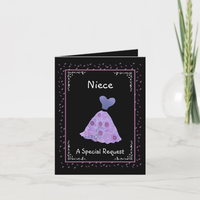 Invitation NIECE Junior Bridesmaid Purple Robe Ver 002 (Devant)