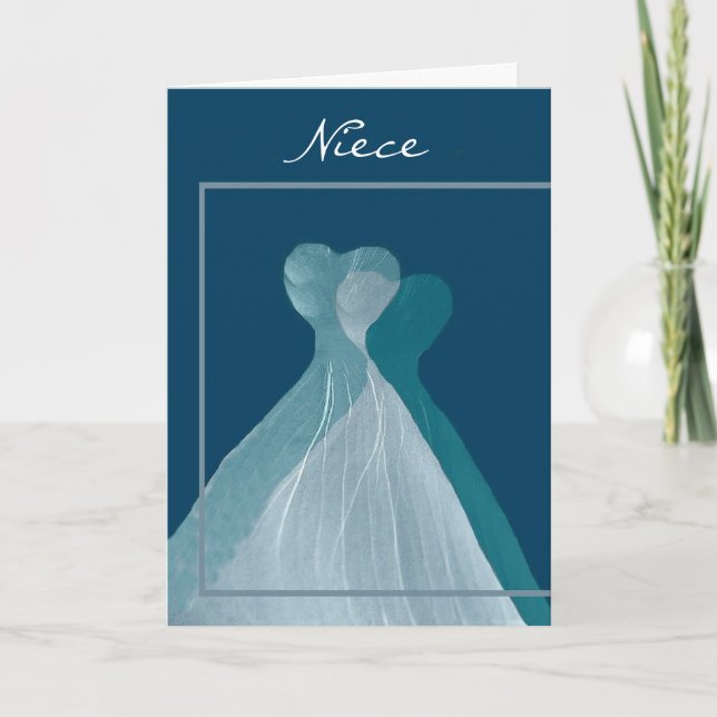 Invitation NIECE Junior Bridesmaid TURQUOISE BLEU (Devant)