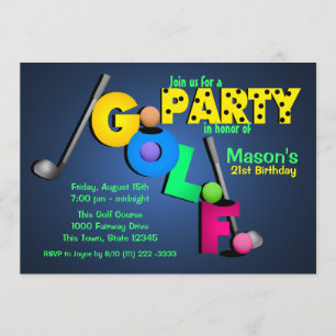 Invitation Night Glow Golf Party
