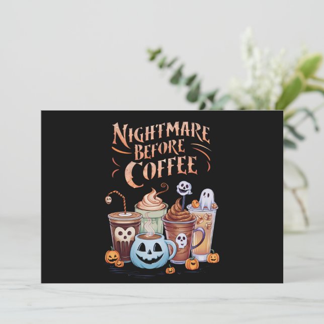 Invitation Nightmare avant café Citrouille épice Halloween (Debout devant)