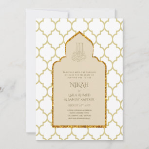 Invitation NIKAH - Mariage d'or de la mosquée islamique