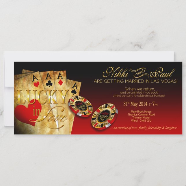 Invitation Nikki CHAMPAGNE METALLIC Las Vegas Mariage (Devant)