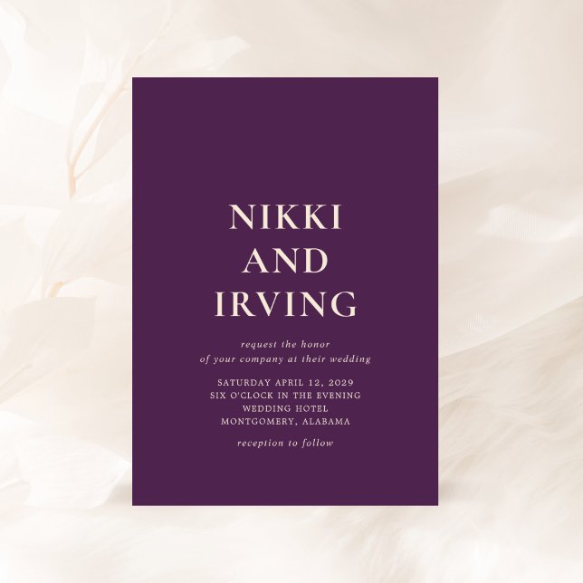 Invitation Nikki Purple Mariage moderne (Créateur téléchargé)