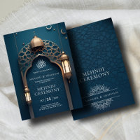 Nil Bleu islamique 3D Arc Élégant Mehndi Cérémonie
