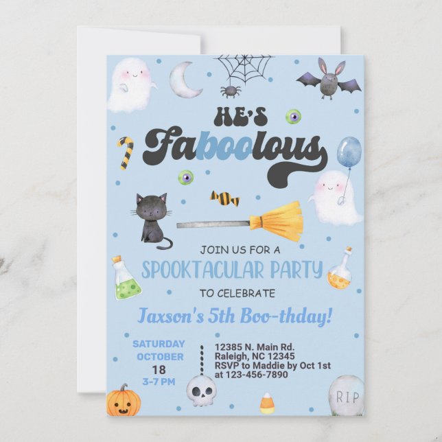 Invitation N'IMPORTE QUEL ÂGE fabuleux Halloween garçon boo-a (Devant)