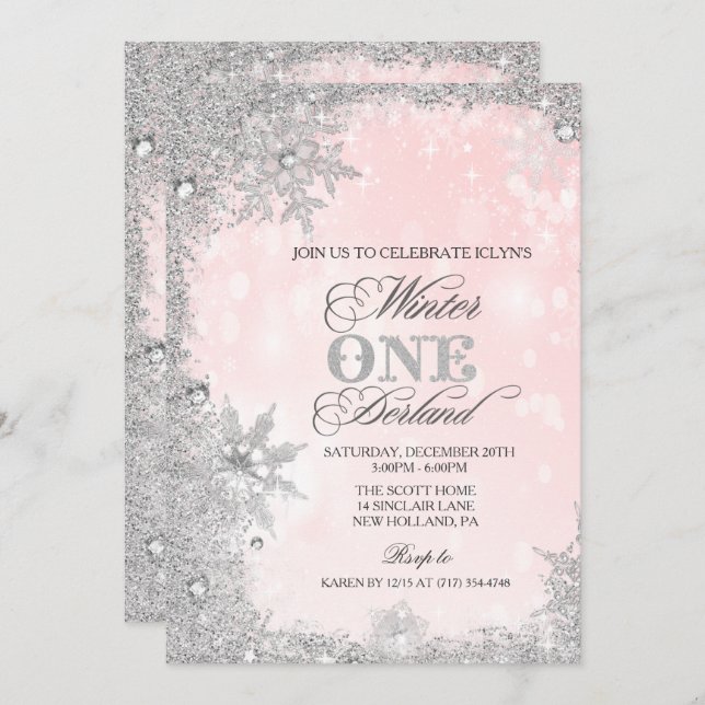 Invitation N'IMPORTE QUEL ÂGE - Fille Vacances d'hiver Invita (Devant / Derrière)