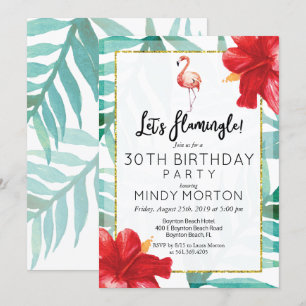 Invitation N'IMPORTE QUEL ÂGE - Flamingle Anniversaire