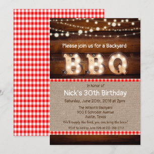 Invitation N'IMPORTE QUEL ÂGE - Jardin rustique BBQ Invitatio