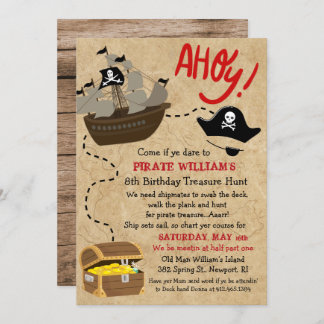 Invitation N'IMPORTE QUEL ÂGE - Pirate Birthday Party Invitat