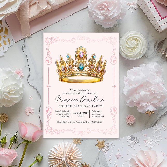 Invitation N'IMPORTE QUEL ÂGE - Princesse Crown Fairytale Ann (Créateur téléchargé)