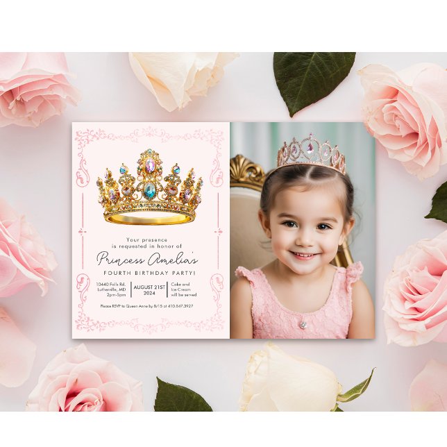 Invitation N'IMPORTE QUEL ÂGE - Princesse Crown Fairytale Ann (Créateur téléchargé)