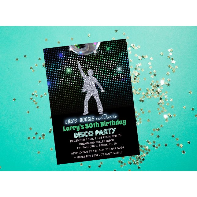 Invitation N'IMPORTE QUEL ÂGE - Retro Disco fête d'anniversai (Créateur téléchargé)