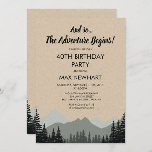 Invitation N'IMPORTE QUEL ÂGE - Rustic Birthday Party Invitat