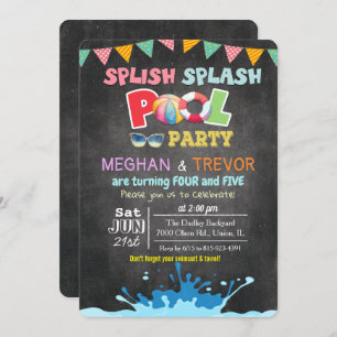 Invitation N'IMPORTE QUEL ÂGE - Splish Splash Double Pool Par