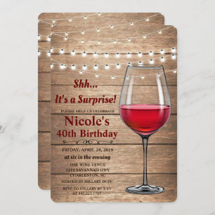 Invitation N'IMPORTE QUEL ÂGE - Vins Éclairants Anniversaire 