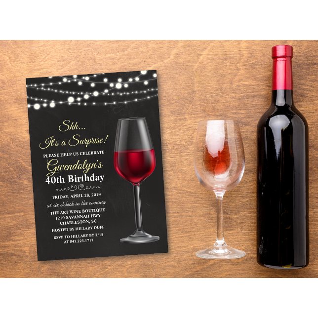 Invitation N'IMPORTE QUEL ÂGE - Vins Éclairants Anniversaire  (Créateur téléchargé)