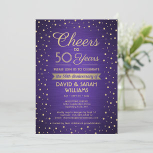 Invitation N'IMPORTE QUEL ANNÉE Anniversaire Salue Confetti P