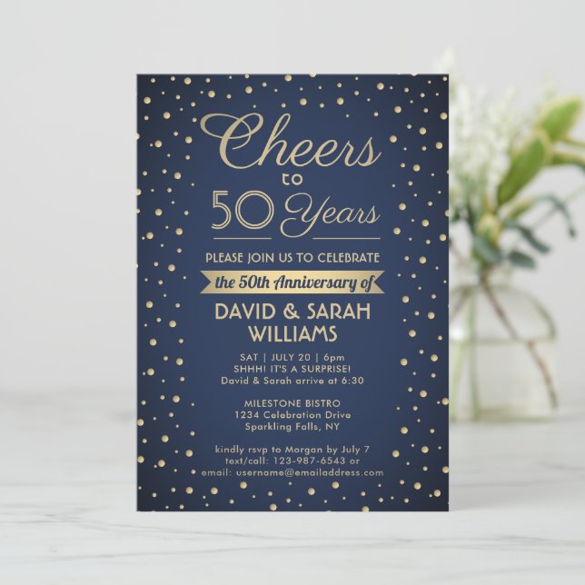 Invitation N'IMPORTE QUEL Anniversaire salue Marine Blue and  (Debout devant)
