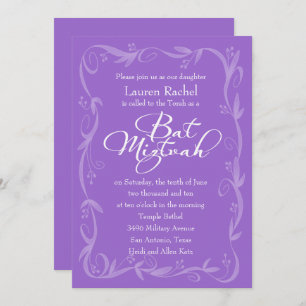 Invitation N'importe quel Bat mitzvah de cadre de bordure feu