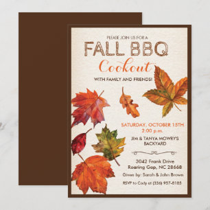 Invitation N'IMPORTE QUEL ÉVÉNEMENT - Automne Feuilles Invita