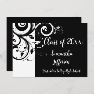 Invitation N'Importe Quelle Année ~ Luxe Black/White Swirl Gr