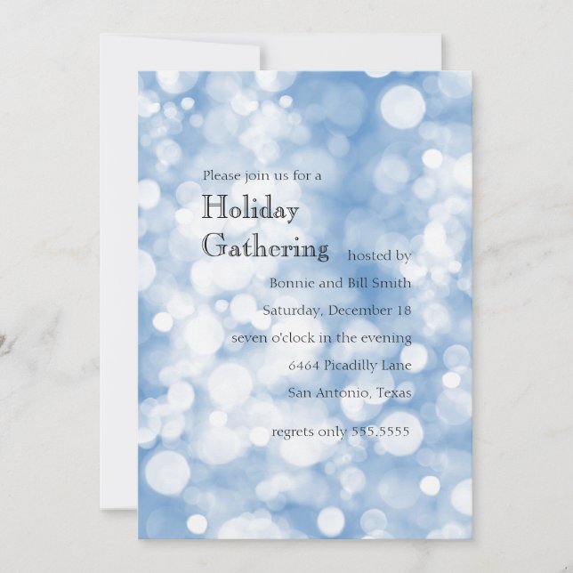 Invitation N'importe quelle couleur avec Sparkly Bokeh Lumièr (Devant)