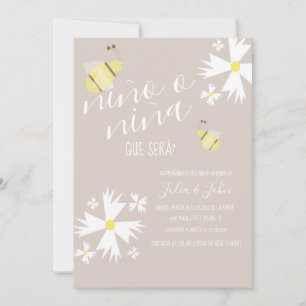 Invitation Nina o Nino Genre Révéler Mignonne Bee Tone Terre