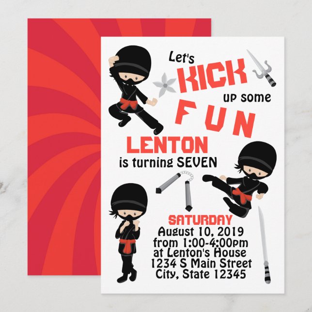 Invitation Ninja (Devant / Derrière)