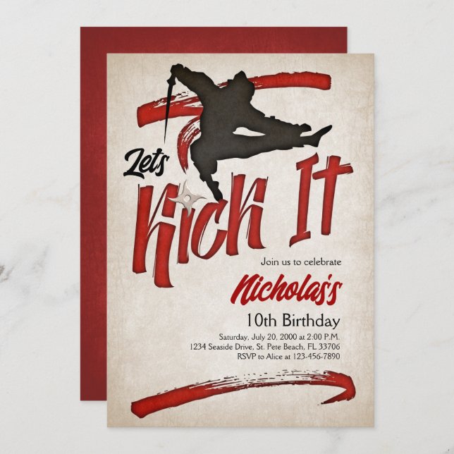 Invitation Ninja (Devant / Derrière)