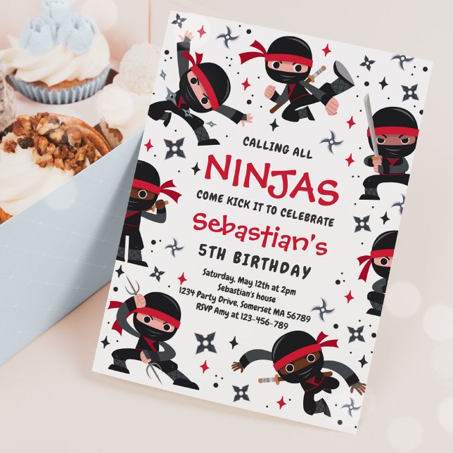Invitation Ninja Anniversaire Karate Arts Martiaux Anniversai (Créateur téléchargé)