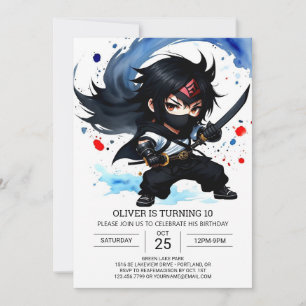 Invitation Ninja Aventure Enfants Cute Ninja Anniversaire