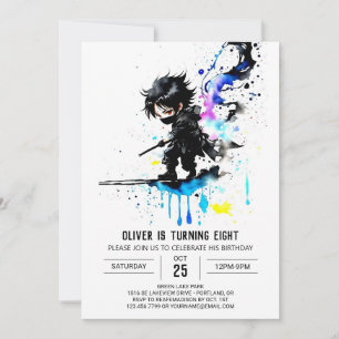 Invitation Ninja Boy Digital Anniversaire