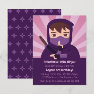 Invitation Ninja Learn Ninjutsu Anniversaire de enfant Party