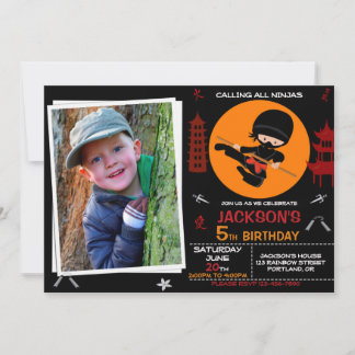 Invitation Ninja party birthday - Ninja Warrior birthday