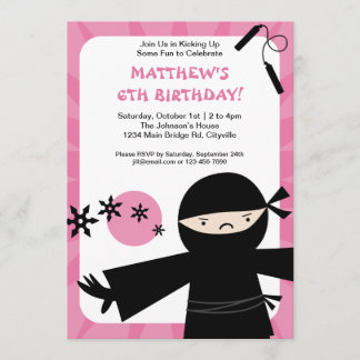 Invitation Ninja Power Pink