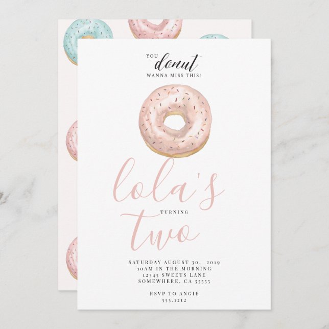 INVITATION N'INVITEZ PAS DE DONUT (Devant / Derrière)