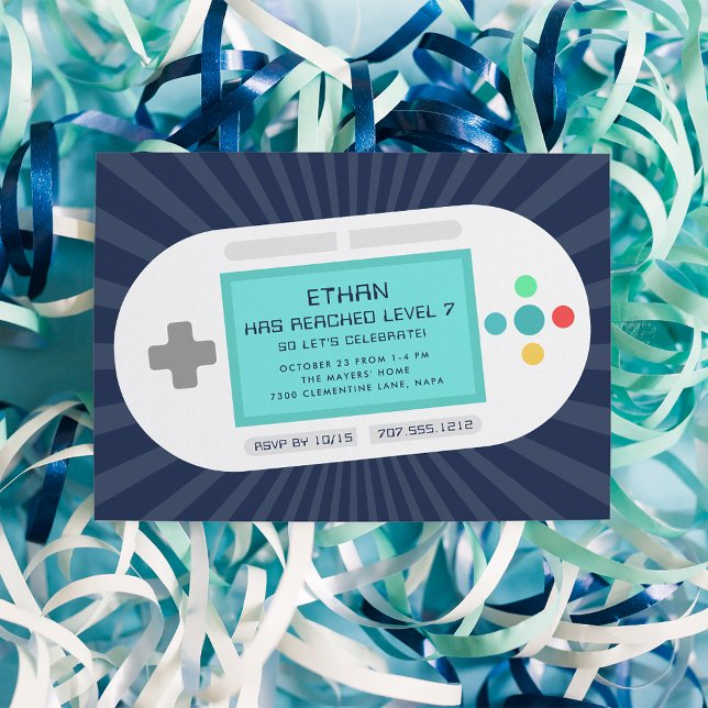 Invitation Niveau supérieur | Gamer Theme Anniversaire de enf (Créateur téléchargé)