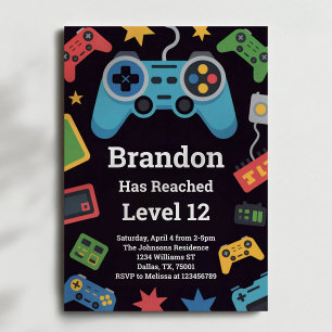 Invitation Niveau supérieur Garçons Fête d'anniversaire de jo